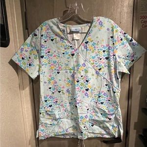 Hearts scrub top